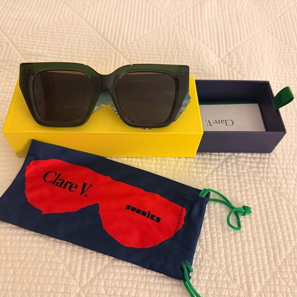 Clare V. Olive Sunglasses with Colorful Case - Picture 4 of 4